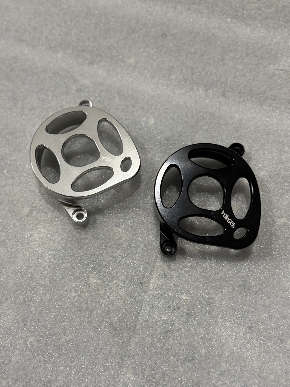 Surron Ultra Bee Metal Motor Cover | CNC Upgrade Replacement (Black & Chrome)