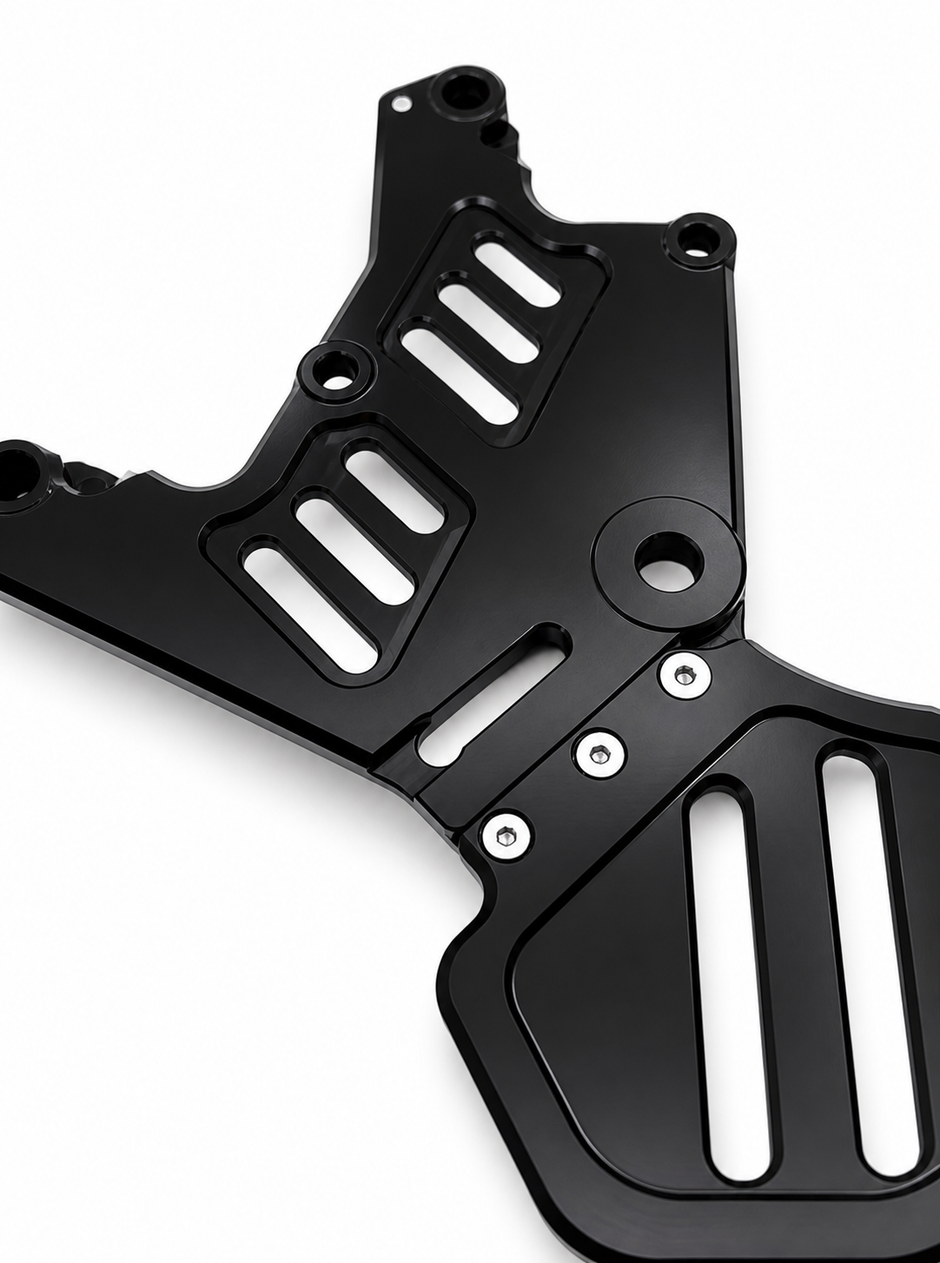 Upgraded Dual Caliper Mount + Rotor Guard for Sur Ron, Talaria & Segway | Heavy Duty Metal