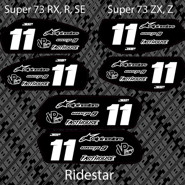 Super 73/Ridestar Battery Decals
