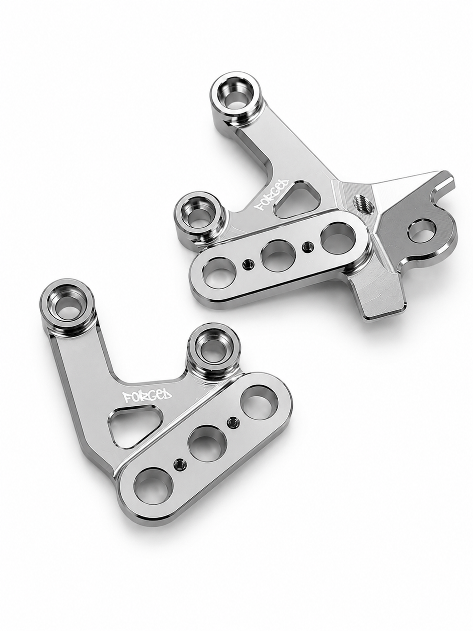 Chrome Silver Foot Peg Brackets for Sur-Ron Light Bee X & E-Ride Pro – Heavy Duty Upgrade